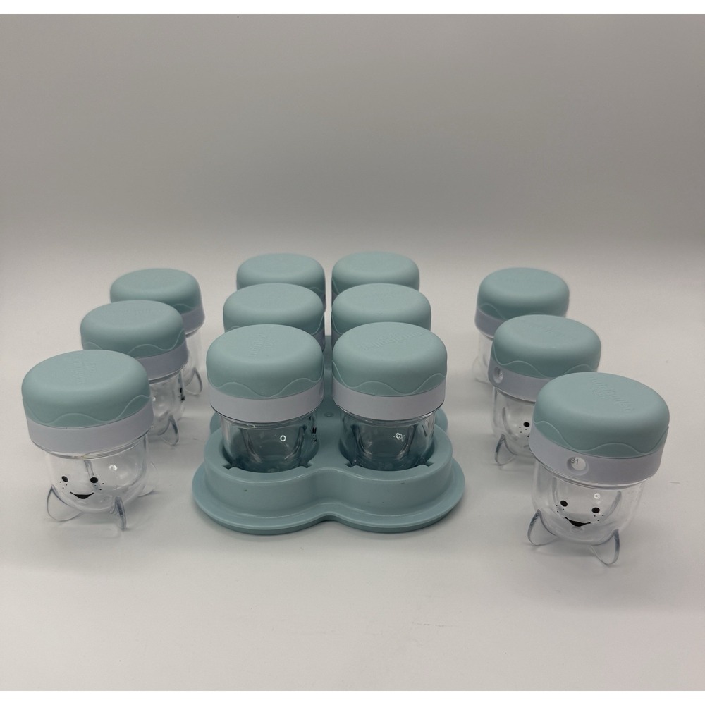 Baby Bullet Food Container With Lids Date Ring 12 Replacement Jars With 1 Tray